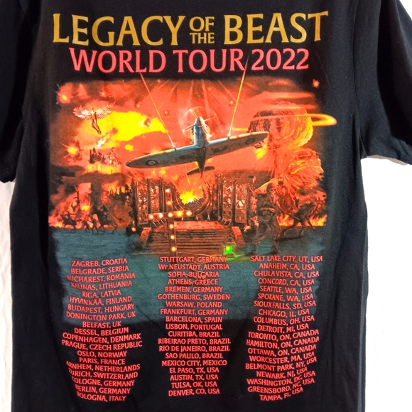 Iron Maiden Legacy of the Beast World Tour 2022 Mens Small T-Shirt Top Graphic - Picture 4 of 6